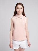 Girls Sleeveless Polo Shirt Crystal Rose