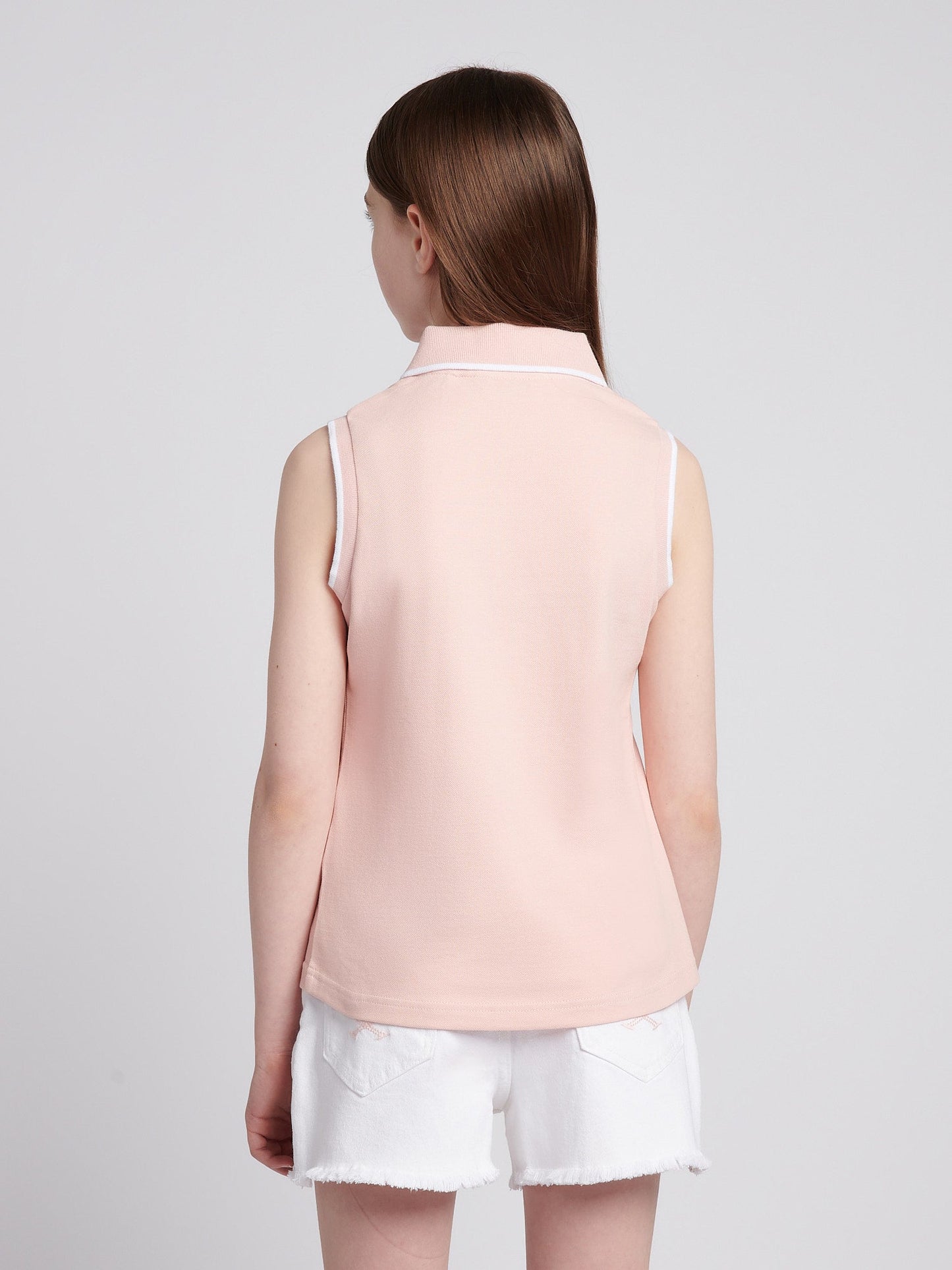 Girls Sleeveless Polo Shirt Crystal Rose