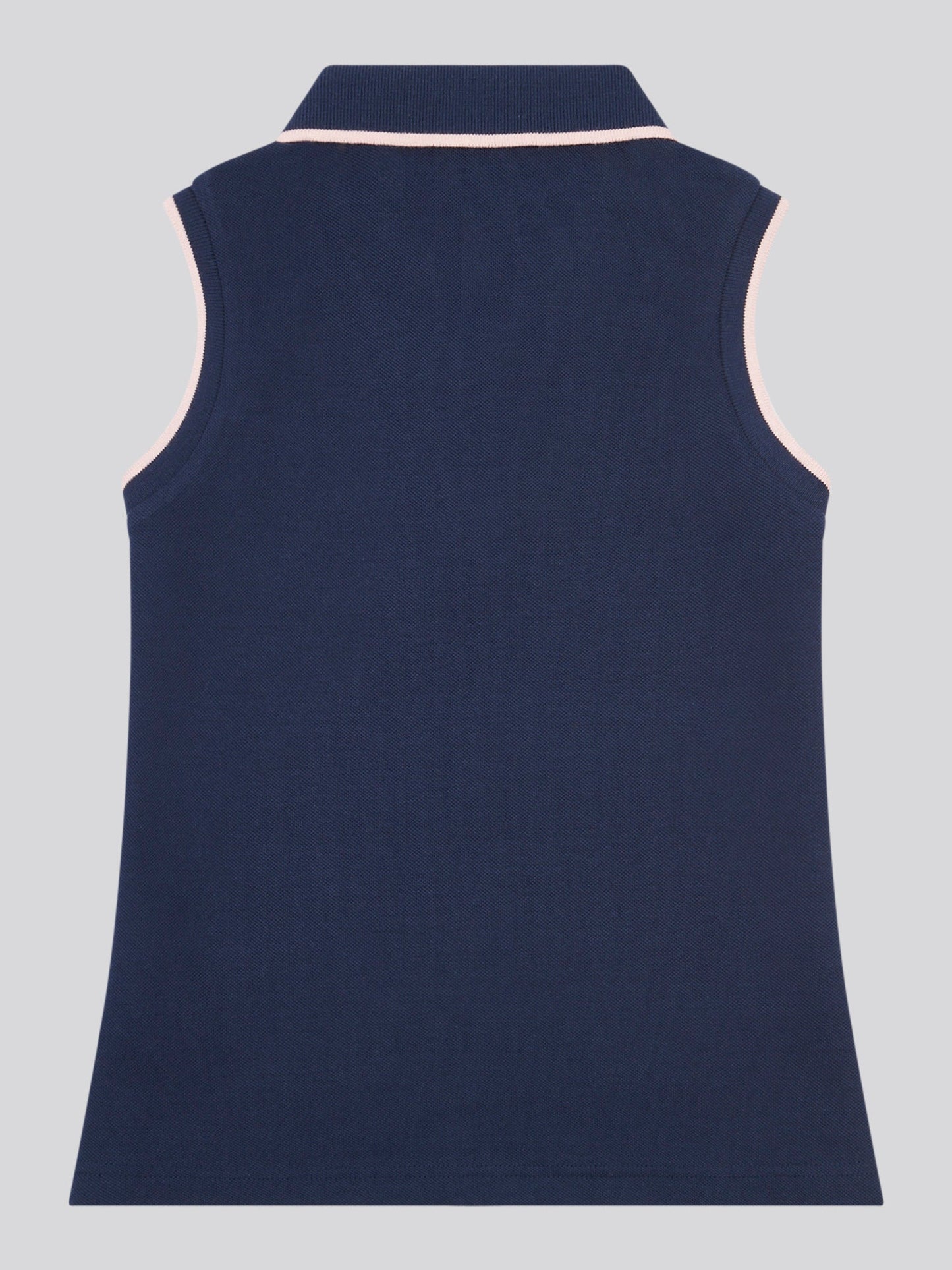 Girls Sleeveless Polo Shirt Navy Iris