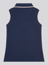 Girls Sleeveless Polo Shirt Navy Iris