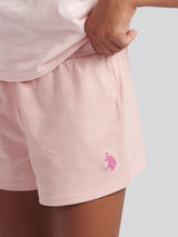 Girls Double Horsemen Top & Pique Short Set in Crystal Rose
