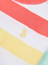 Girls Stripe T-Shirt & Legging Set in Sugar Coral