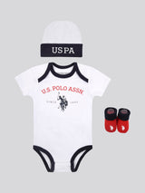 Baby 3 Piece Boxed Gifting Set in Bright White