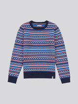 Boys Intarsia Knit Jumper in Classic Blue