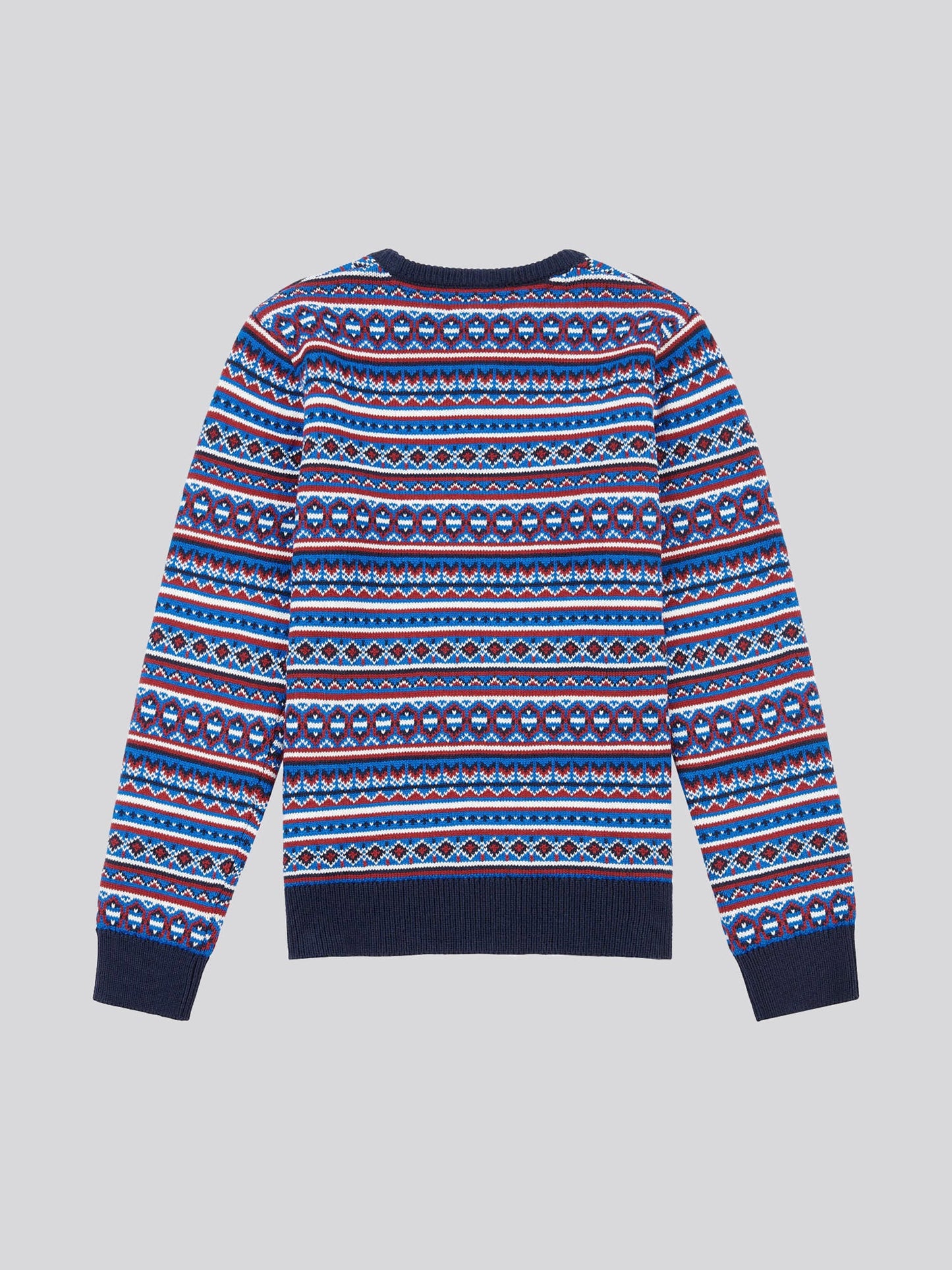 Boys Intarsia Knit Jumper in Classic Blue