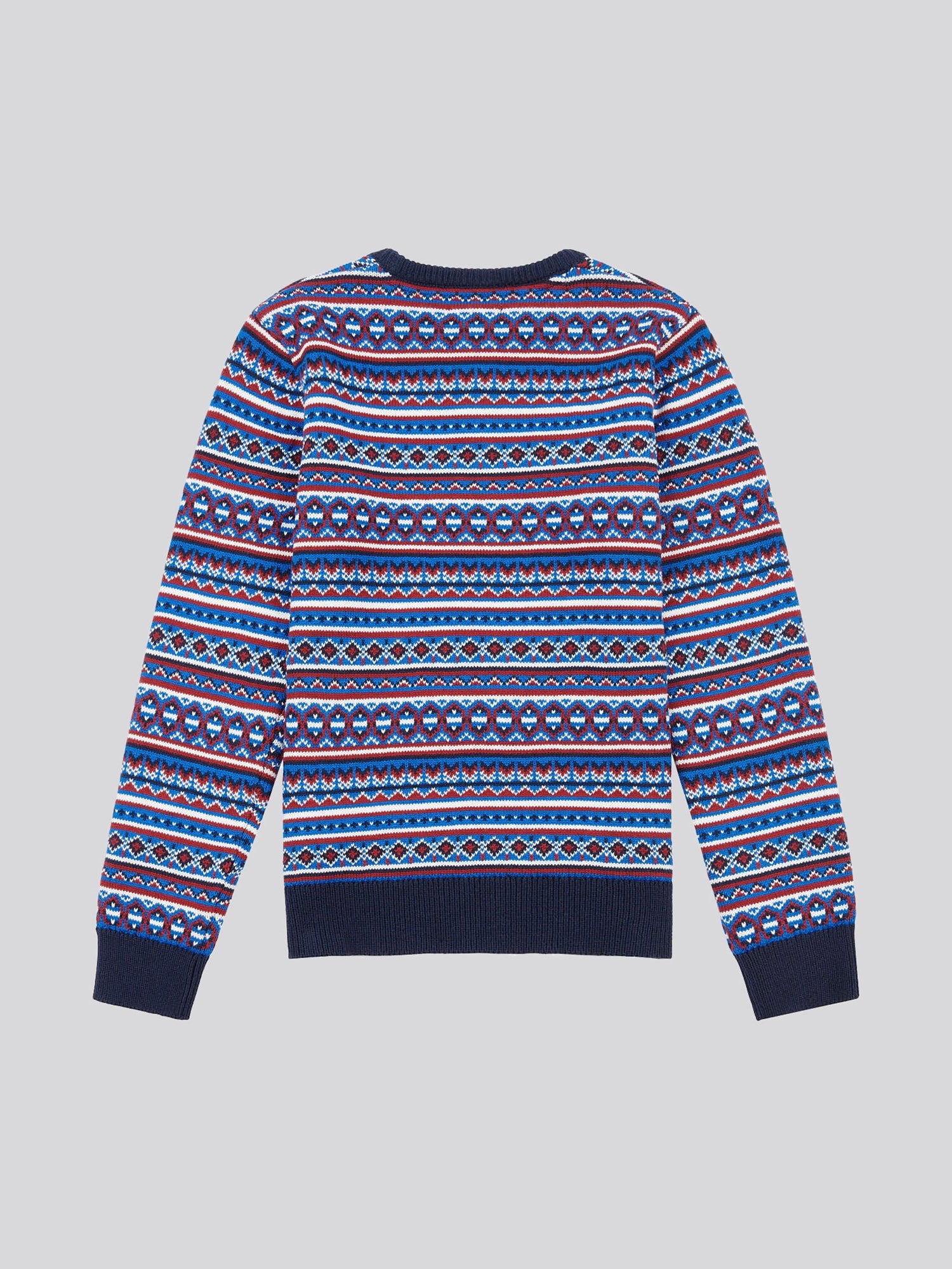 Boys Intarsia Knit Jumper in Classic Blue