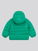 Boys Hooded Quilted Jacket with Peak in Golf Green