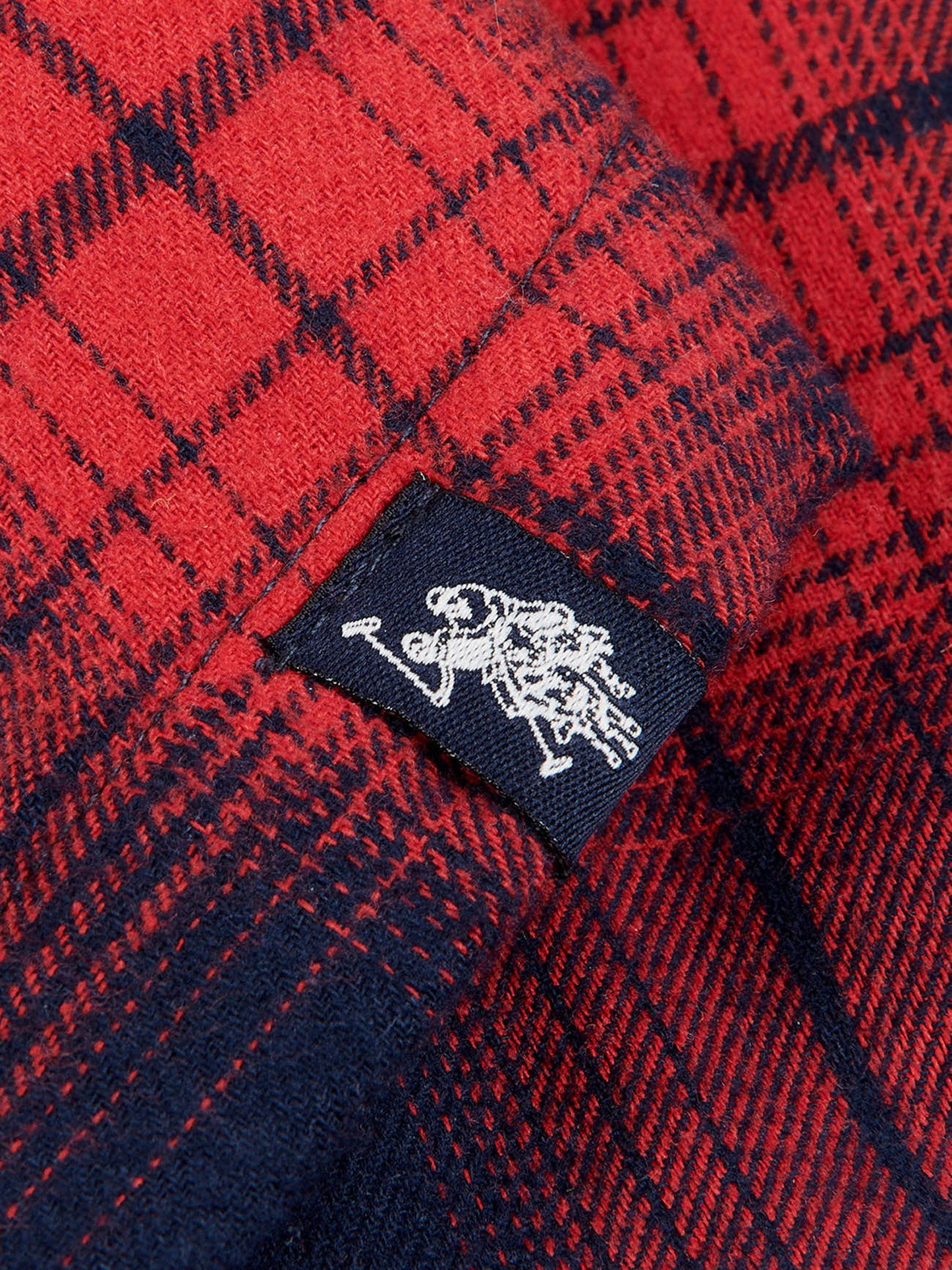 Boys Check Lined Shacket in Haute Red
