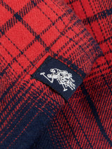 Boys Check Lined Shacket in Haute Red