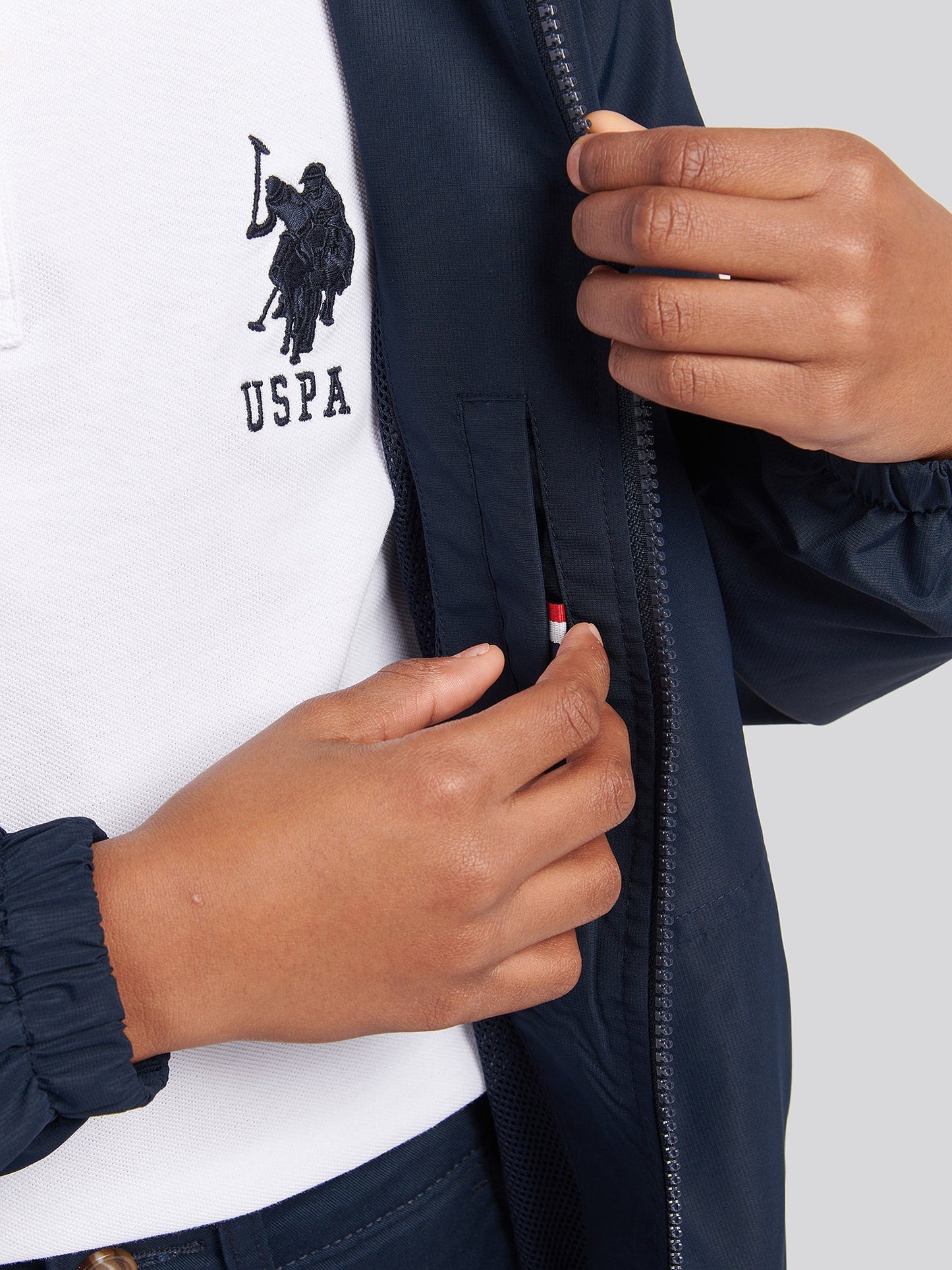 Boys Hooded Windbreaker in Dark Sapphire Navy