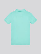 Boys Double Horsemen Polo Shirt in Pool Blue