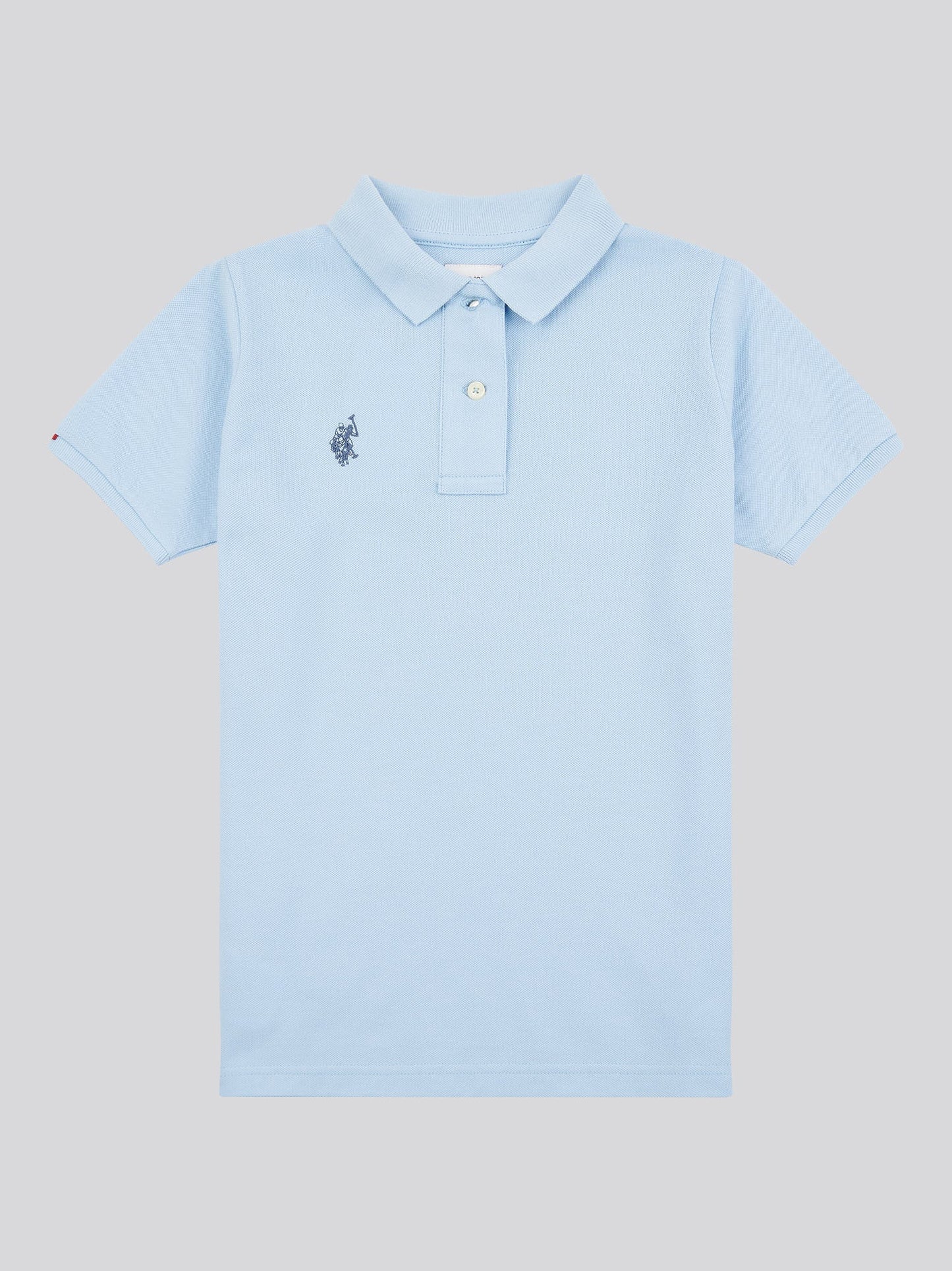 Boys Double Horsemen Polo Shirt in Chambray Blue