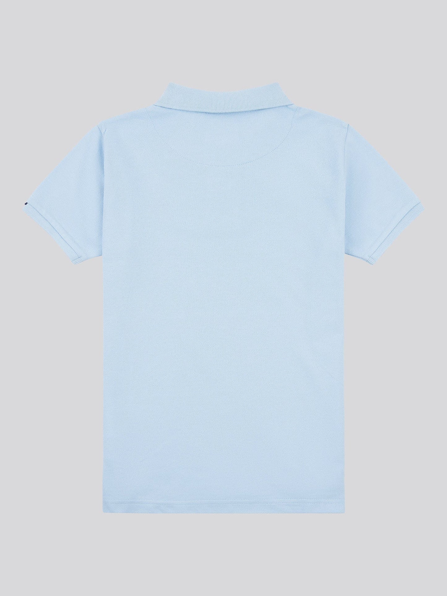 Boys Double Horsemen Polo Shirt in Chambray Blue