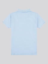Boys Double Horsemen Polo Shirt in Chambray Blue