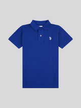 Boys Double Horsemen Polo Shirt in Sodalite Blue