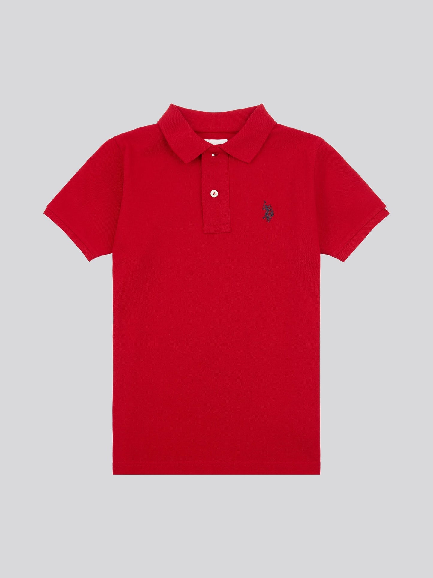 Boys Double Horsemen Polo Shirt in Haute Red
