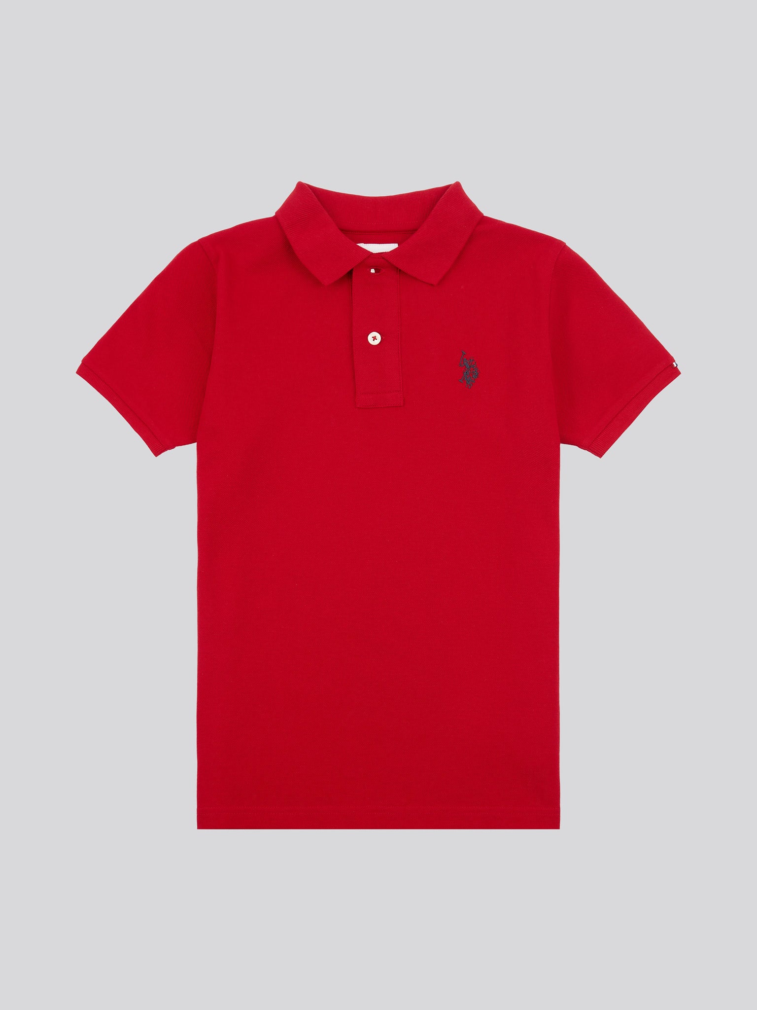 Boys Double Horsemen Polo Shirt in Haute Red