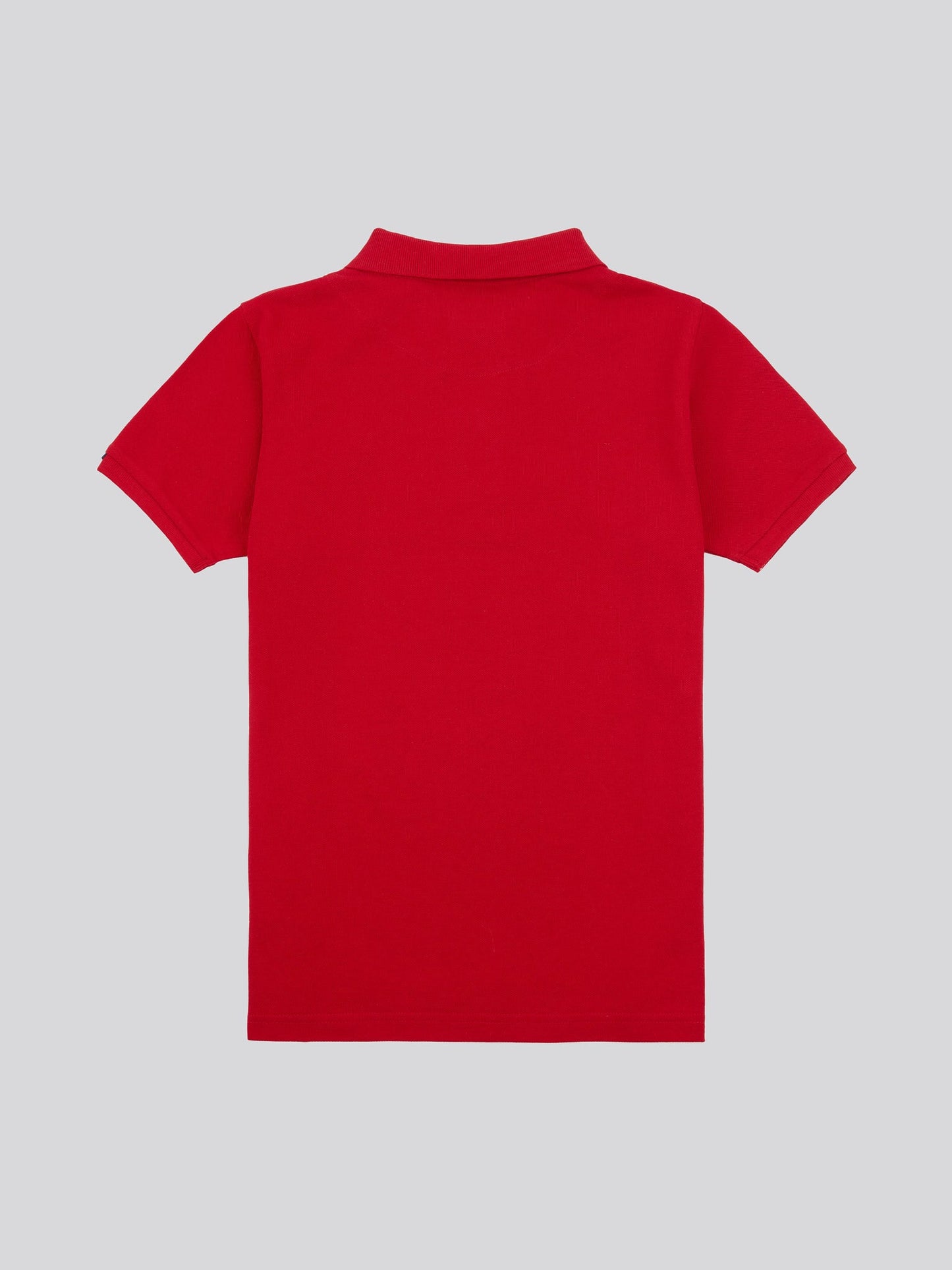 Boys Double Horsemen Polo Shirt in Haute Red