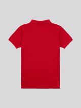 Boys Double Horsemen Polo Shirt in Haute Red