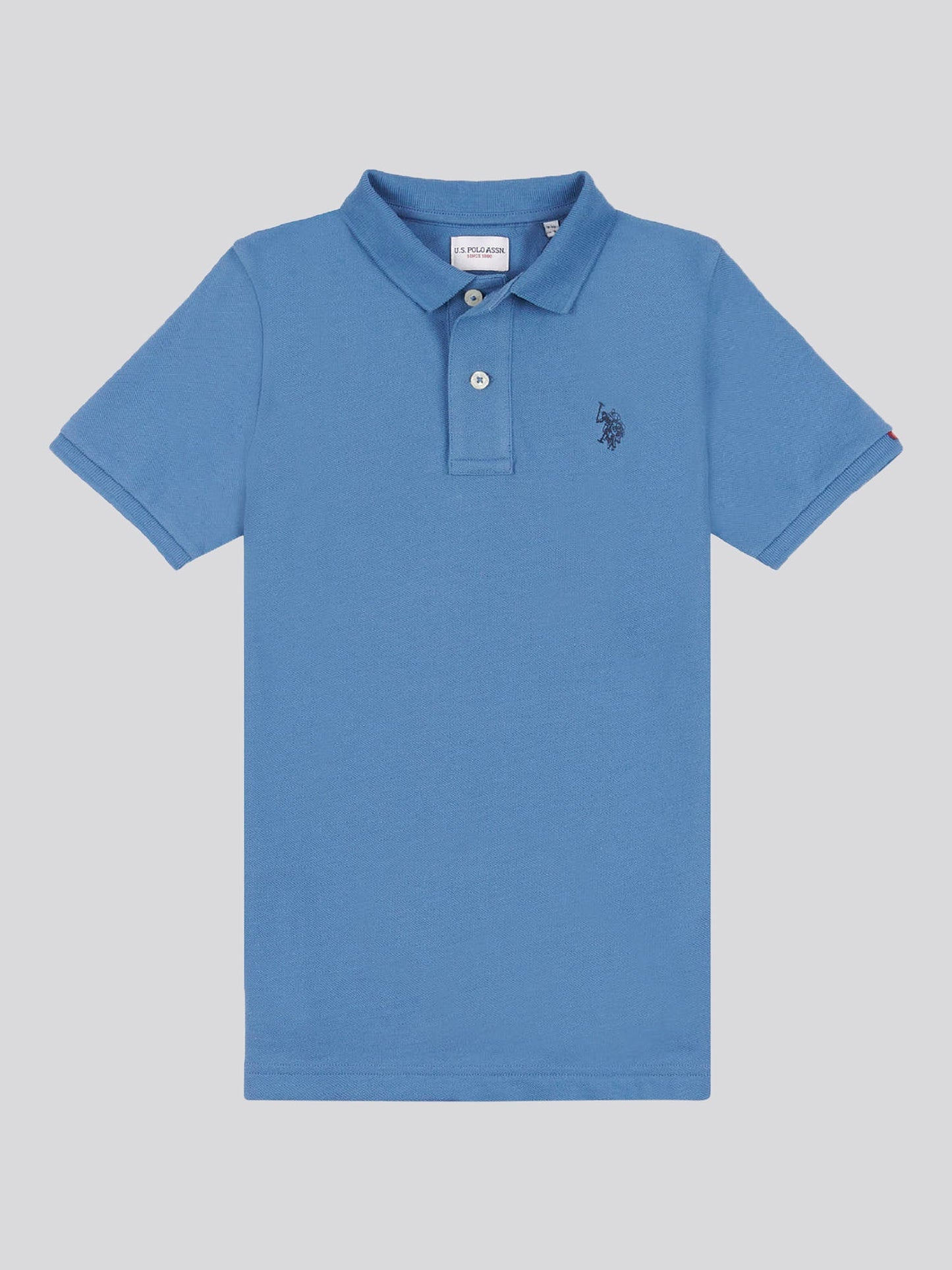 Boys Double Horsemen Polo Shirt in Blue Horizon