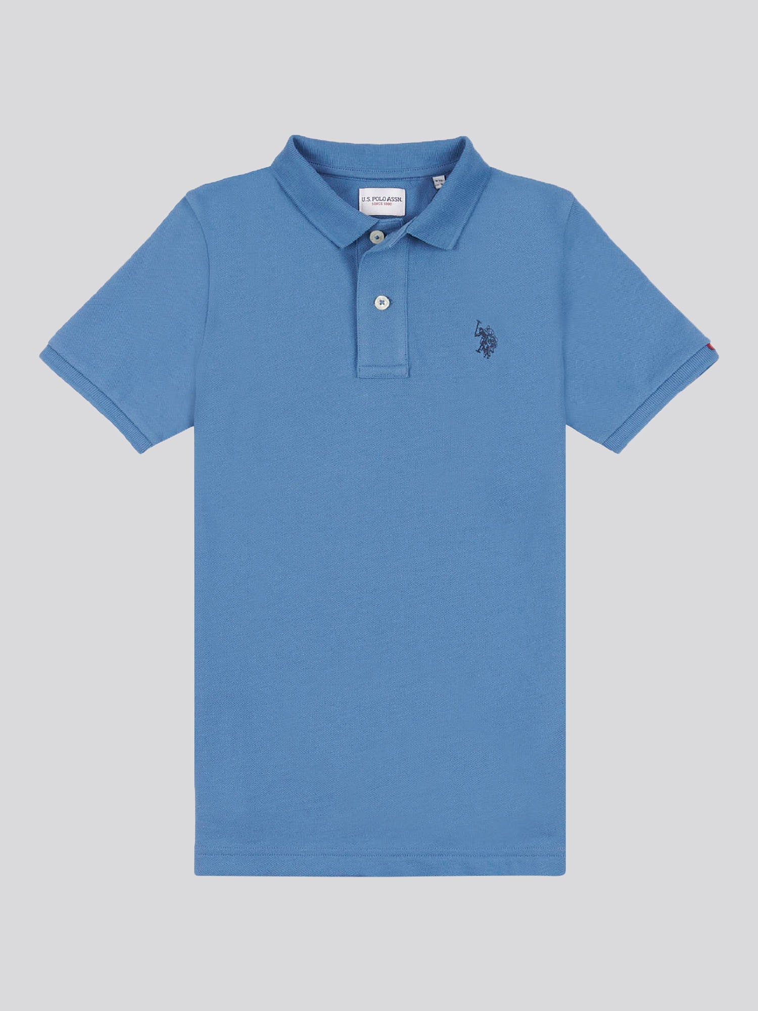 Boys Double Horsemen Polo Shirt in Blue Horizon