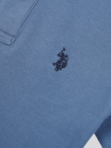 Boys Double Horsemen Polo Shirt in Blue Horizon