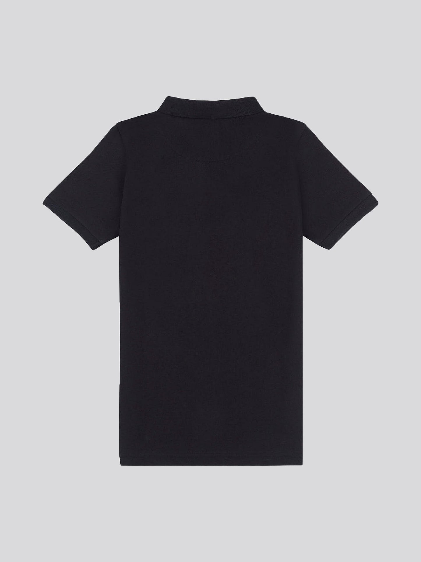 Boys Double Horsemen Polo Shirt in Black Bright White DHM