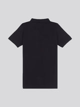 Boys Double Horsemen Polo Shirt in Black Bright White DHM