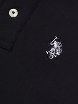 Boys Double Horsemen Polo Shirt in Black Bright White DHM