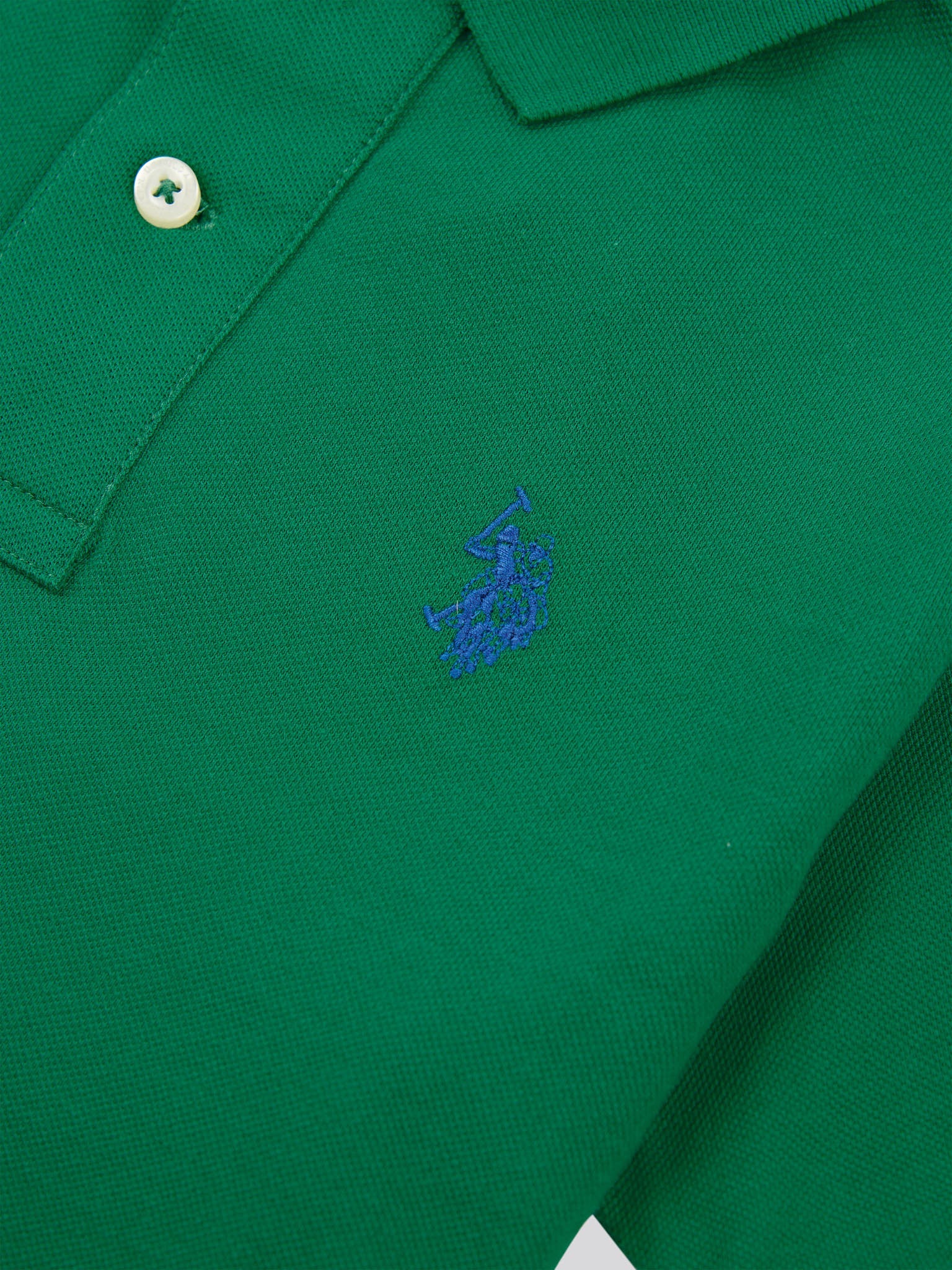 Boys Double Horsemen Polo Shirt in Lush Meadow