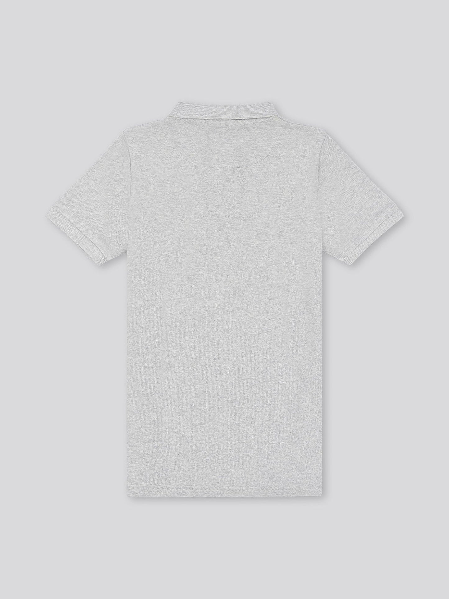 Boys Double Horsemen Polo Shirt in Mid Grey Marl