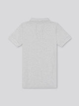 Boys Double Horsemen Polo Shirt in Mid Grey Marl