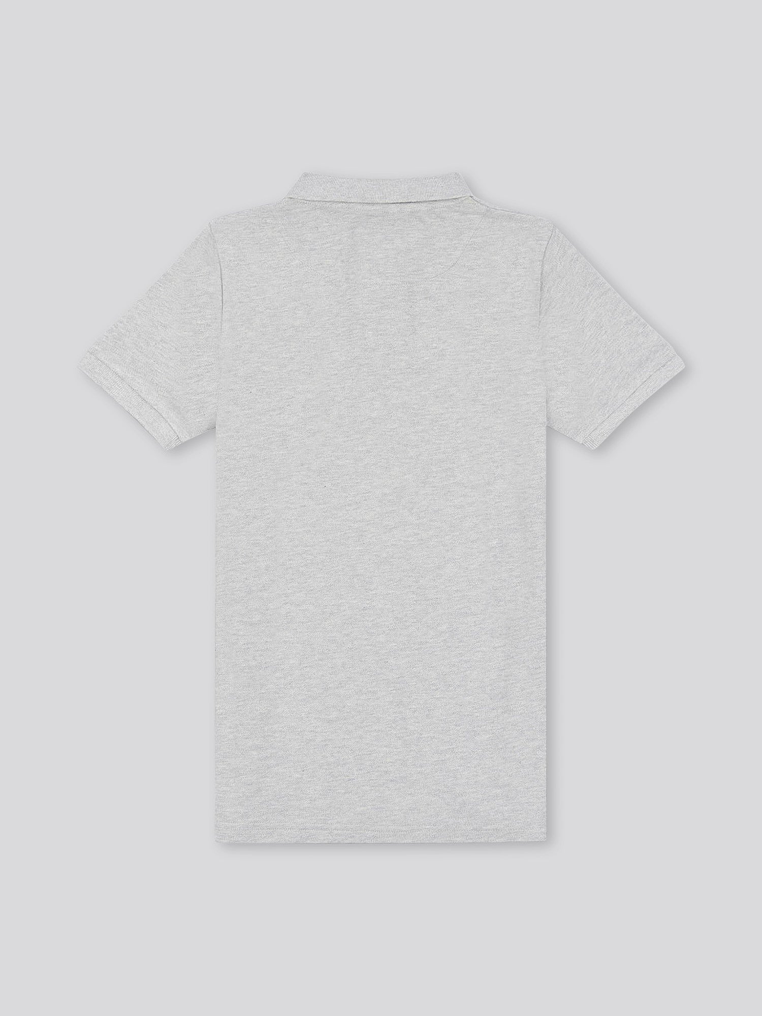Boys Double Horsemen Polo Shirt in Mid Grey Marl