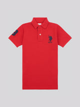 Boys Player 3 Polo Shirt in Haute Red