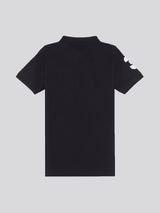 Boys Player 3 Polo Shirt in Black Bright White DHM