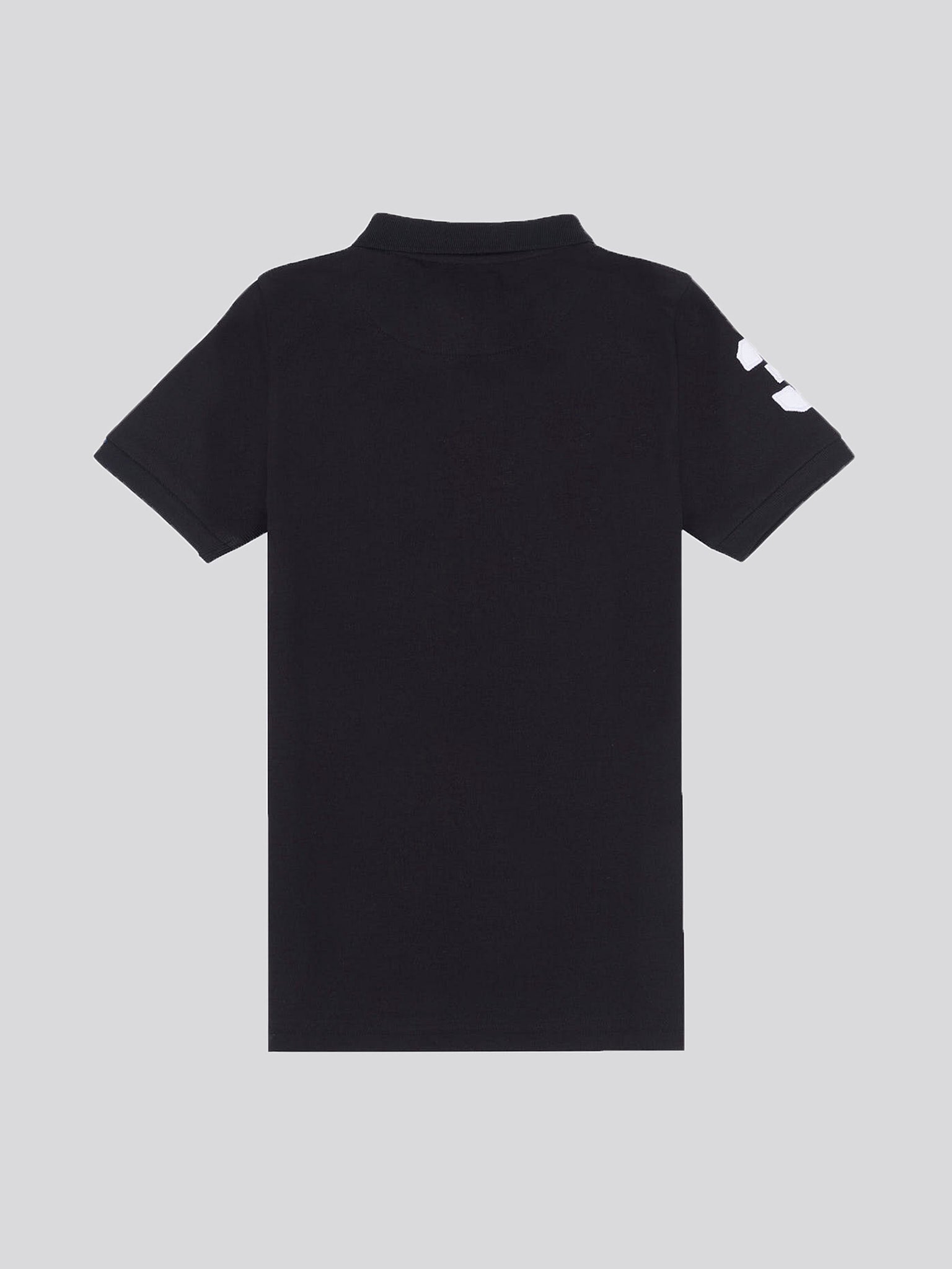 Boys Player 3 Polo Shirt in Black Bright White DHM