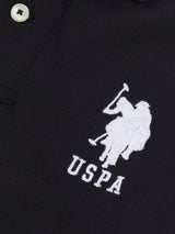 Boys Player 3 Polo Shirt in Black Bright White DHM