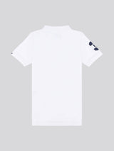 Boys Player 3 Polo Shirt in White / Dark Sapphire Navy DHM