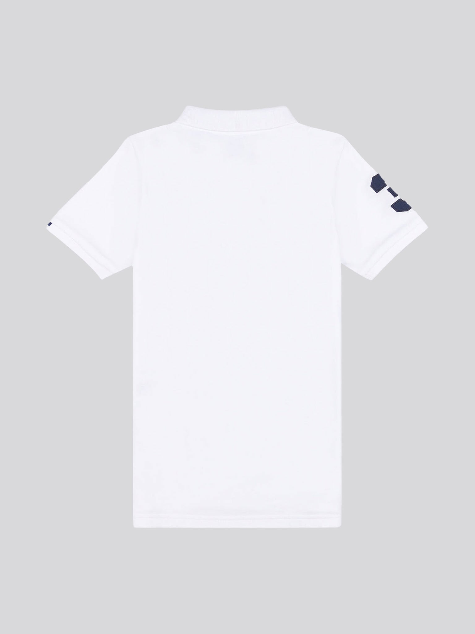 Boys Player 3 Polo Shirt in White / Dark Sapphire Navy DHM