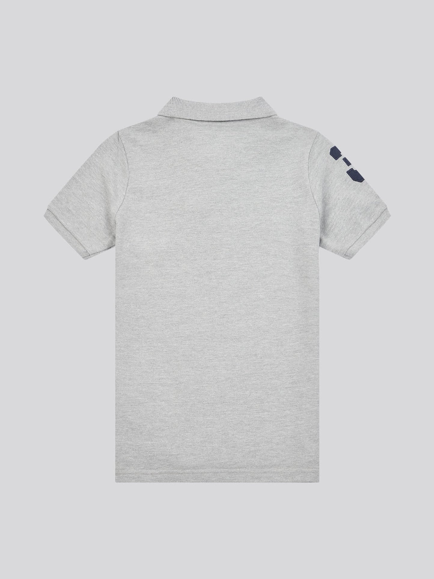 Boys Player 3 Polo Shirt in Mid Grey Marl