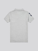 Boys Player 3 Polo Shirt in Mid Grey Marl