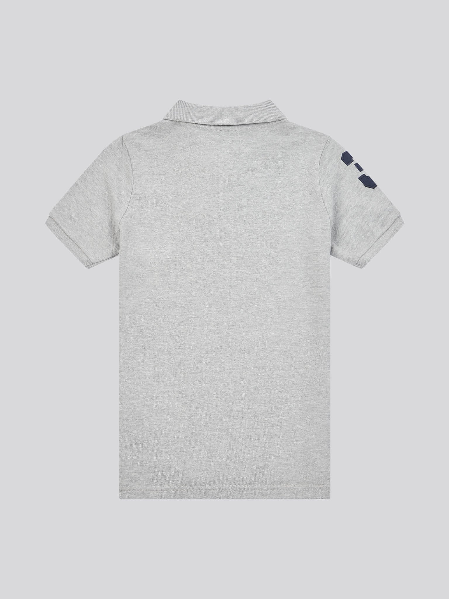 Boys Player 3 Polo Shirt in Mid Grey Marl