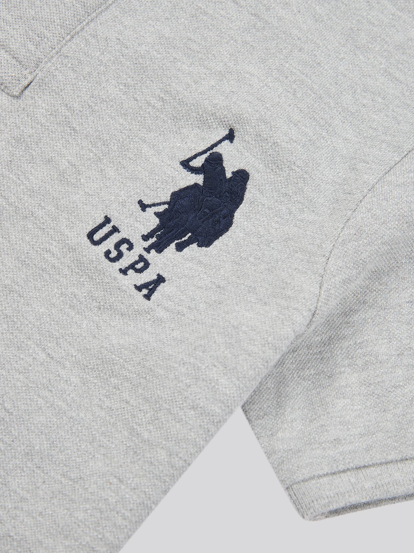 Boys Player 3 Polo Shirt in Mid Grey Marl