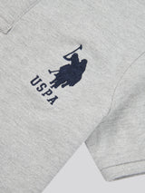 Boys Player 3 Polo Shirt in Mid Grey Marl