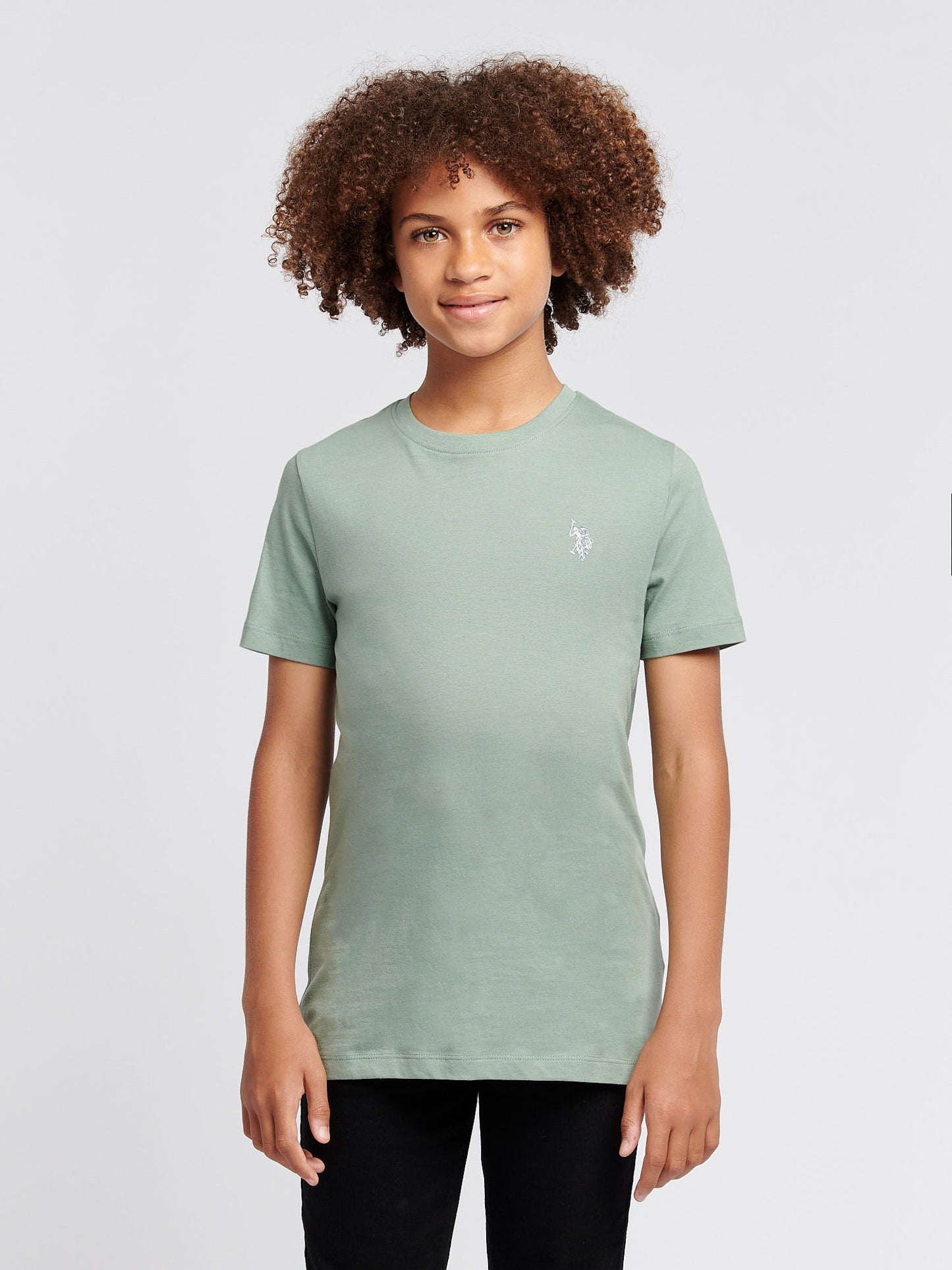 Boys Double Horsemen T- Shirt in Chinois Green