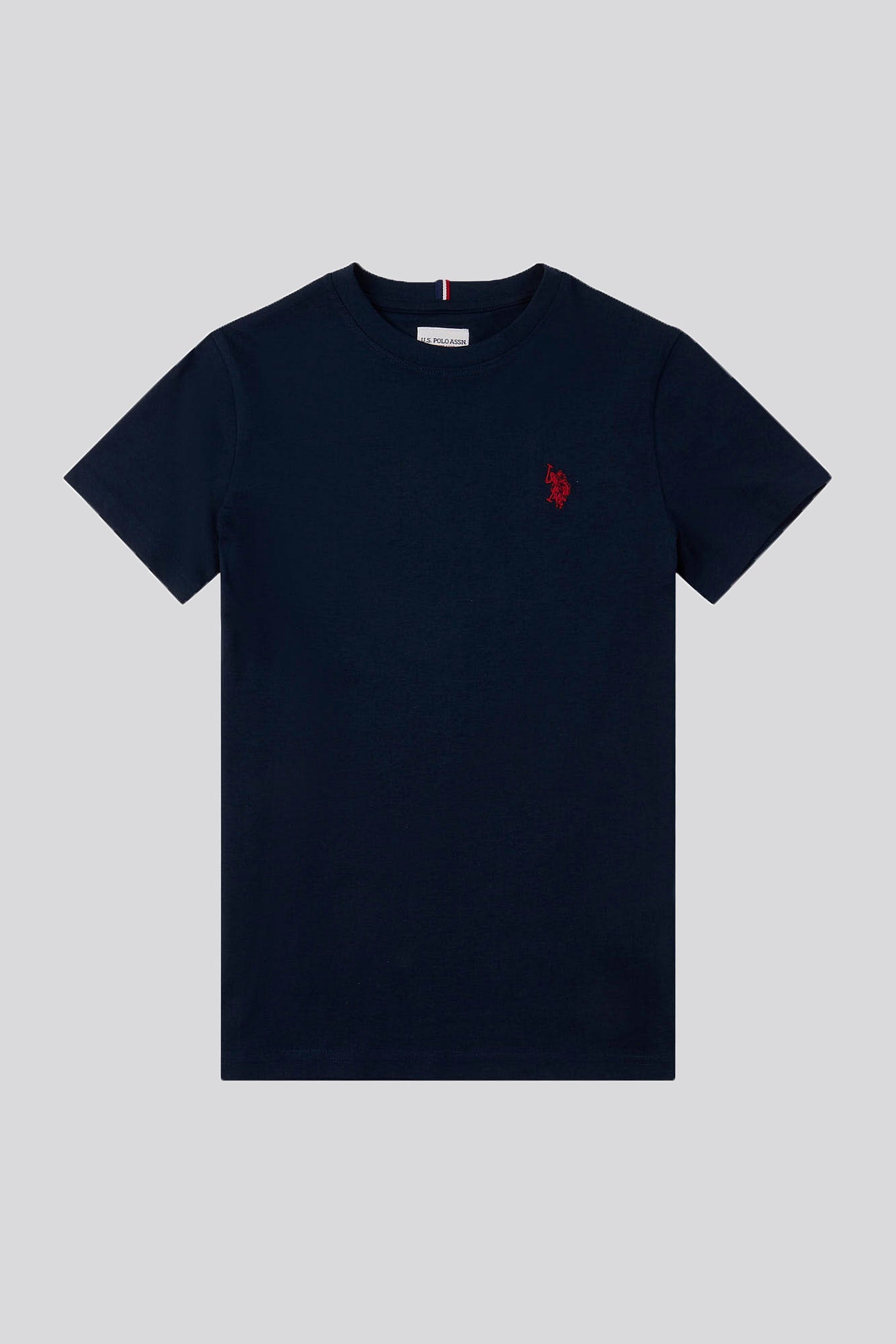 Boys Double Horsemen T- Shirt in Dark Sapphire Navy / Haute Red DHM