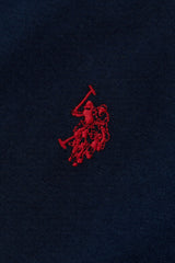 Boys Double Horsemen T- Shirt in Dark Sapphire Navy / Haute Red DHM