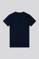 Boys Double Horsemen T- Shirt in Dark Sapphire Navy / Haute Red DHM