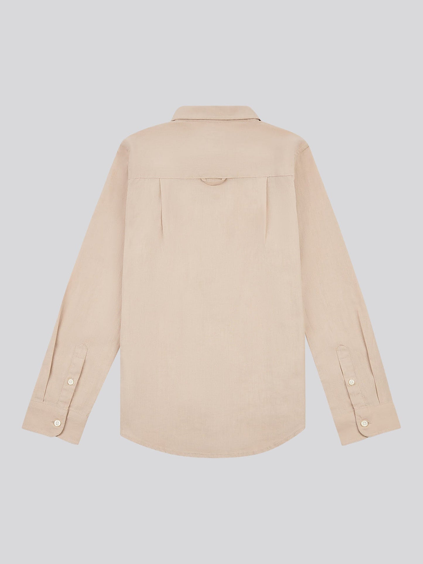 Boys Linen Blend Shirt in Doeskin