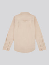 Boys Linen Blend Shirt in Doeskin